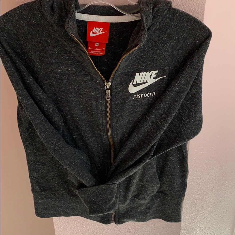 Nike charcoal grey hoodie - sz M